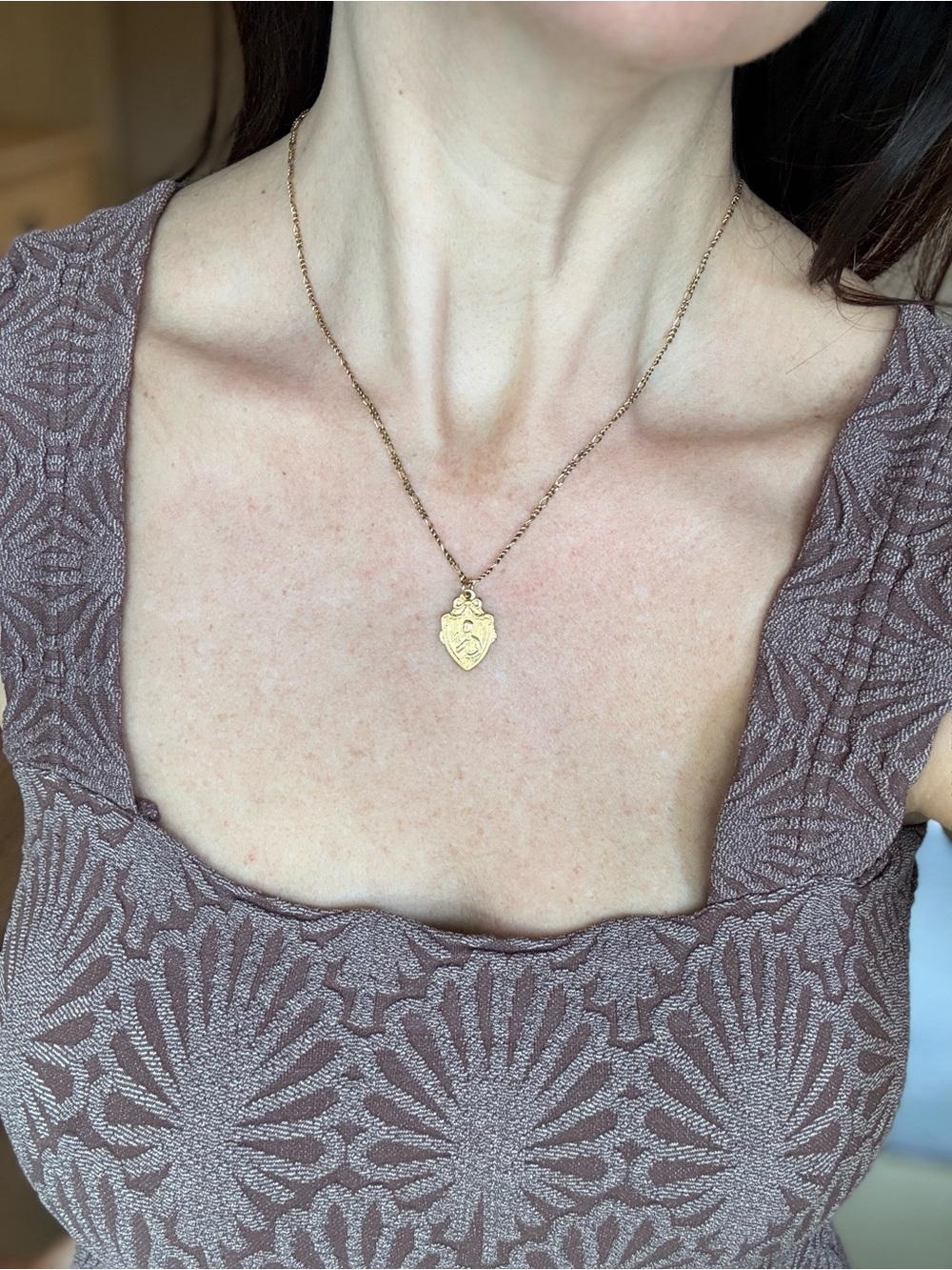 Classic Gold Shield Heart Pendant Necklace - Women's Everyday Charm - St Gerard